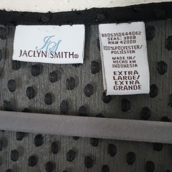 Sheer Black Button-down Blouse (XL) - Picture 4 of 7